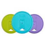 iLIDS Mason Jar Drink Lid, Wide Mouth, Beach Colors, 3-Pack