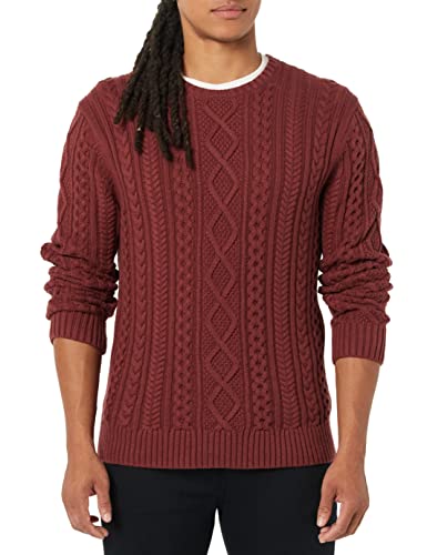 Amazon Essentials Men's Long-Sleeve 100% Cotton Fisherman Cable Crewneck Sweate…