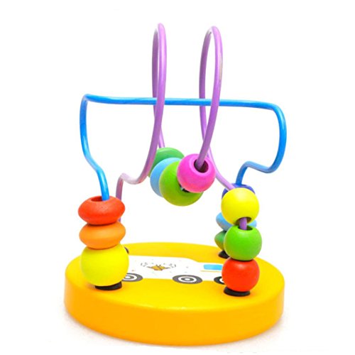Morecome Baby Kids Educational Wooden Around Beads building blocks toys Infant Intelligence Toys (B) - Thumbnail 3
