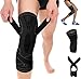 Knee Brace Compression Sleeve with Strap for Best Support & Pain Relief for Meniscus Tear, Arthritis, Running, Basketball, MCL, Jogging and Recovery for Men & Women (Black, Large)