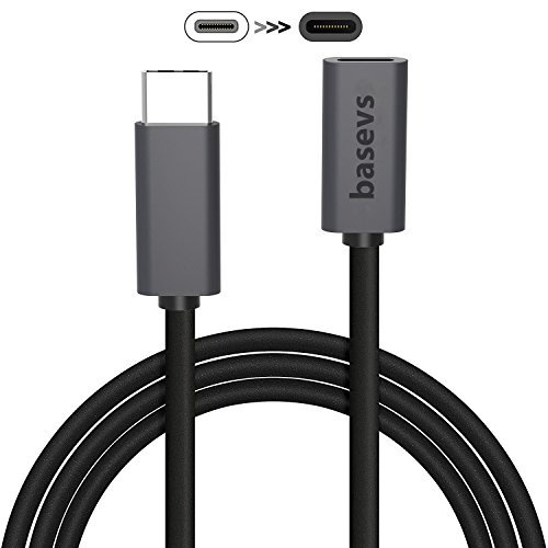 Thunderbolt 3 Extension Cable(3.3Ft/1m), Basevs USB Type C Male to Female Charging & Sync Extend Cord for, MacBook Pro, Nintendo, USB-C Hub, Switch, Samsung Galaxy S8 and More.