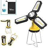 Rechargeable LED Camping Lantern, Tesecu Portable 2200mAh Tent LED Lights Flashlights by USB Charging for Phone Charging,Emergency,Hurricane,Fishing and More