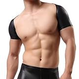 TIAOBU Mens Short Sleeves Faux Leather Bolero Arm Cover Arm Sleeves Shrug Dancewear