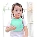 LIXINM 2PCS Premium Waterproof Silicone Bib Easily Wipes Clean, Comfortable Soft Baby Bibs Keep Stains Off. Adjustable Snaps Feeding Bibs For Infants, Easy Clean With Big Roll Up Pocket (Green/Blue)