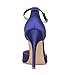 ERIJUNOR Women High Heel Ankle Strap Satin Dress Pumps Evening Prom Wedding Shoes