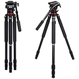 Camera Tripod, ASHANKS Adjustable Complete Tripod Hydraulic Video Tripods with 65mm Ball Head Birding Stand for DSLR Camcorders Canon Nikon Sony Cameras Slider