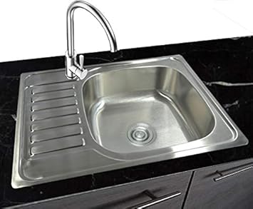 Küchen- & Badinstallationen Spülbecken Edelstahl 304 eckig 1 Becken