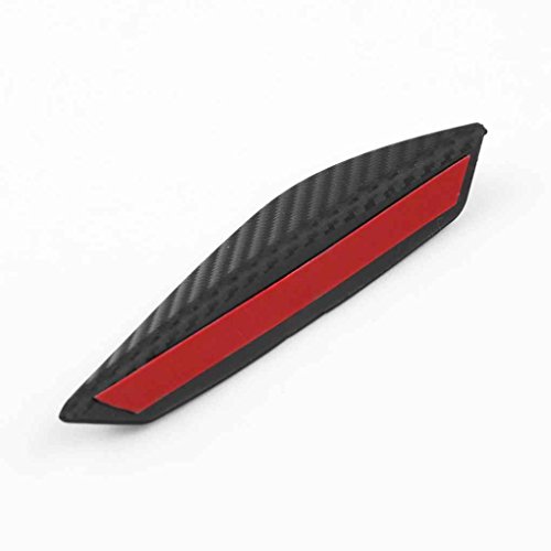 EgalBest 13.5x4CM 4PCS Rubber Lightweight Car Fiber Style Body Spoiler Front Bumper Splitter Trim Tip Kit Set - Thumbnail 3