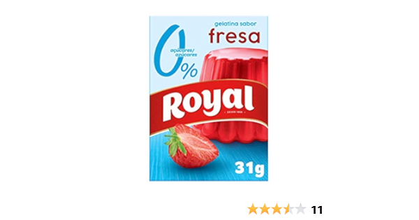 Royal Gelatina en Polvo Sabor Fresa con Vitamina C, 0 ...