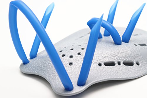 LDEXIN Professional Power Swim Hand Paddle Contoured Swimming Training Aid Flat Paddle Hand Fin for Kids Adult 1Pair (Gray S)
