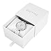 Dictac Women Lady Waterproof Analog Quartz Crystal Dial Clock Leather Wrist Watch ( Model:102401) (White)