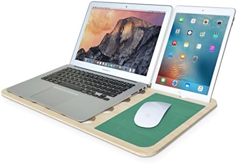 Slate Color LapDesk - Features Extended Phone and Tablet Dock, Colorful Desk Space, and Heat Protection - American Made by iSkelter Workshop - Premium Quality (Forest Green)