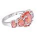 CiNily Rhodium Plated Created Orange Fire Opal Orange Garnet Women Jewelry Gemstone Ring Size 9