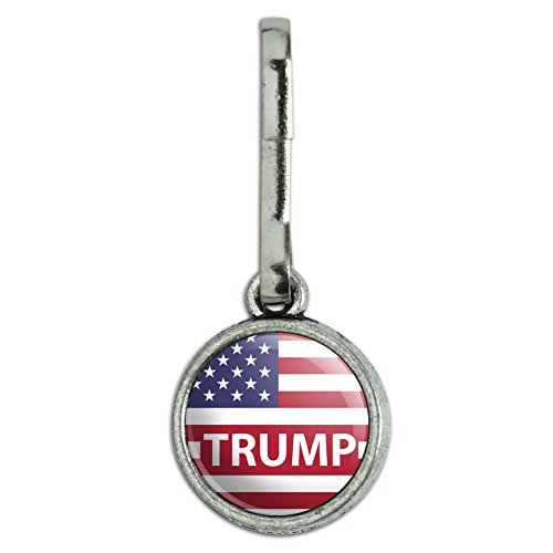 GRAPHICS & MORE President Trump American Flag Antiqued Charm Clothes Purse Suitcase Backpack Zipper Pull Aid