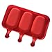 Always Your Chef Silicone 3-Cavity Pop Molds Oval Ice Cream Maker Jello Molds, Pack of 2