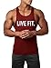 Pxmoda Mens LIVE FIT Fitness Tank Tops Gym Workout Bodybuilding Vest