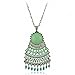 Kalapure Gypsy Bohemian Vintage Turkish Beachy Bib Colorful Statement Long Necklace (Green)