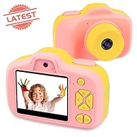 Joytrip Kids Video Camera for Girls Gifts HD 2.3 Inches Screen 12MP Kids Digital Cameras Shockproof Children Selfie Toy Camera Anti-Fall Mini Child Camcorder for Child Age 3-14 (Pink)