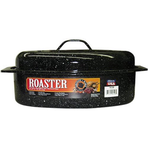 Granite Ware F Covered Oval Roaster, 13 inches, Black The Home Kitchen Store