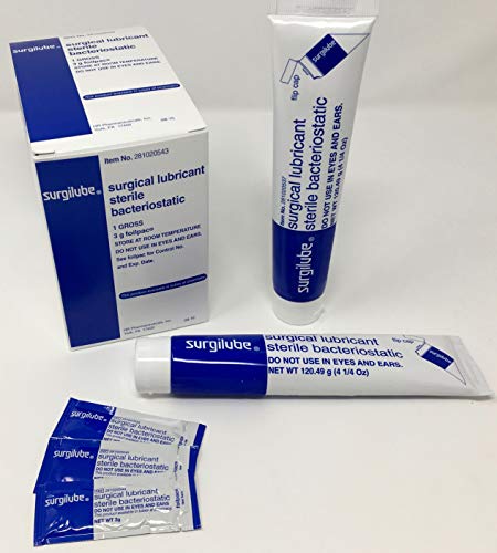 Surgilube Tubes + 3g FoilPacs (Contains 2-4.25oz. Flip-Top Tubes (Item # 0281-0205-37) and 1 Box of 3g FoilPacs (144 FoilPacs) (Item # 0281-0205-43)