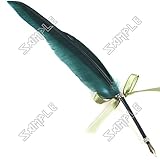 ( LittleSomething ) Big Size Charming Natural Goose Quill Feather Antique Ink Pen with One Bottle of Ink Christmas Gift Set -----&&----- Home / Office > accessories