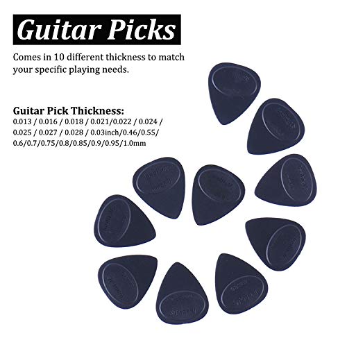 Guitar Slides Set 4 Size Stainless Steel Slide 4 Pcs Celluloid Thumb Finger Picks 10 Pcs Guitar Picks with Box Gift for Guitar Bass Ukulele Banjo Player