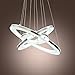 UNITARY Brand Modern Nature White LED Acrylic Dining Room Ceiling Light Fixture with 3 Rings 33W Pendant Lighting for Kitchen Island Pendant Lights Hanging Lights