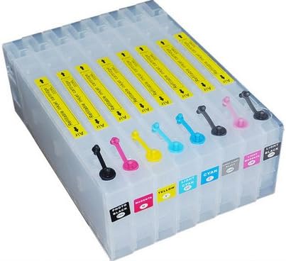 8 - Refillable Ink Cartridge Epson 9800 with Chip Resetter