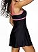Zando Vintage Colorblock One Piece Swimsuits Tummy Control Swimwear Adjustable Straps Bathing Suit Swimdress for Women Sexy Black Rose Red 2XL (US Size 12-14)