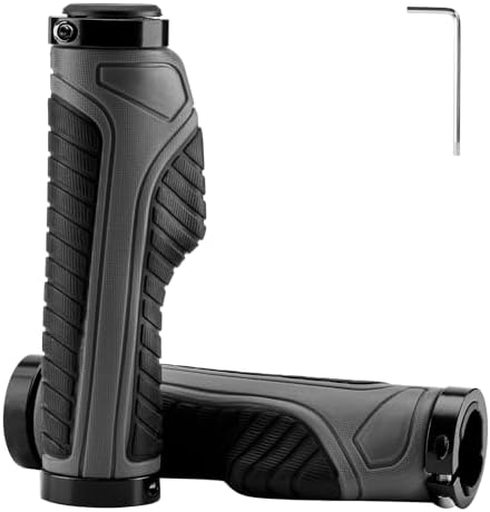 ROCKBROS Rock BROS Mountain Bike Grips Handlebar Grip Bicycle Handlebar Grips Bike Handle Grips Double Aluminum Clamp Lock On Grips for MTB BMX Mountain Bike Handle Bar Ends Grey price in UAE