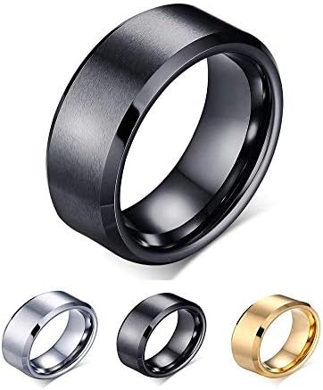 XUANPAI Custom Personalized Tungsten Carbide Brushed Wedding Engagement Promise Rings