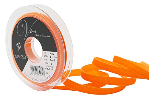 Berisfords Samtband, Samt, Orange, 10.2 x 1.5 x 10.2 cm