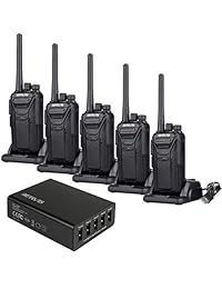 Retevis RT27 Walkie Talkies 22CH Scrambler de largo alcance FRS Recargable, manos libres, radios de 2 vías de seguridad con 5 puertos con cargador USB