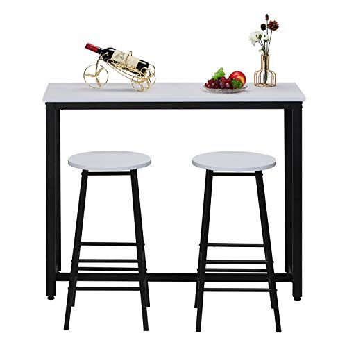 Itaar 3Piece Pub Table Set, Breakfast Bar Table with 2 Bar Stools