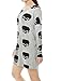Allegra K Women's Scoop Neck Drop Shoulder Printed Tunic Knit Shirt S Black-Skull