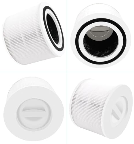 Bedavol 2 Pack Replacement Air Filters for LEVOIT Core 300 & 300S, High-Efficiency Activated Carbon, 3-in-1 True HEPA, Compatible with Core300-RF, White