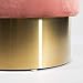 Art Leon Small Round Velvet Ottoman, Upholstered with Gold Plating Base Footstool Rest Extra Seat, Pack of 1 (Rose Pink)
