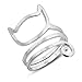 Helen de Lete Innovative Lovely Cat Kitty Sterling Silver Ring L Size for Women