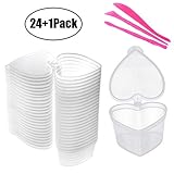 BSTYU Slime Storage Container - 24 Pack Heart-Shaped Slime Slime Box Tank with Lids - Leak-Proof Transparent Plastic Foam Ball Slime Storage Containers