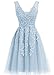 Annadress Homecoming Dresses 2023 Short Tull Prom Dresses for Teen Evening Cocktail Gowns Light Blue 6