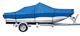 iCOVER Trailerable Boat Cover,Water Proof Heavy Duty,Fits V-HULL,TRI-HULL,Fish&Ski,Pro-Style,Fishing Boat,Runabout,Bass Boat Multiple sizes and colors,Blue/Grey Color,B6201/B6301