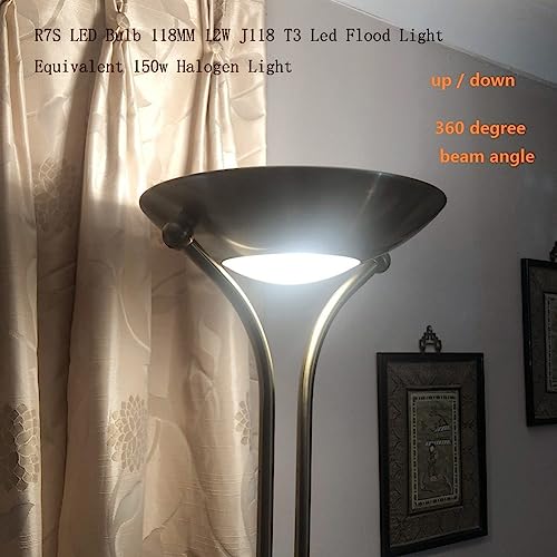 QLEE 2 PCS Led R7s 12 Watt Ampoules Halogènes R7s T3 118mm 150w 220v J Type 4.65 Pouces Double Ended Light Ampoule Paysage Lumières Travail Sécurité Mur Extérieur Flood Light Ampoules, 5000k