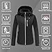 COLCHAM Heated Jacket for Women with Detachable Hood and Battery Pack Waterproof and Windproof XL Black/Grey