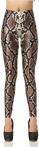 DaMaiZhang Women's Fashion Digital Print Pencil Pant Stretch Fadeless Colorful Stretch Leggings Tight Pants (L, Snakeskin)