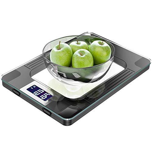 MomMed Food Scale, Digital Kitchen Scale with Highly Sensitive LCD Display for the Exact Gram Size - Professional 33lbs/15KG Baking & Cooling Scale with Large Weighing Surface & Modern Design,1g/0.1oz