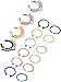 Blulu 16 Pieces 20 G Stainless Steel Nose Hoop Ring Non-piercing Nose Ring Lip Ring Ear Cuff Fake Septum Ring for Body Jewelry, 3 Styles (colorful)