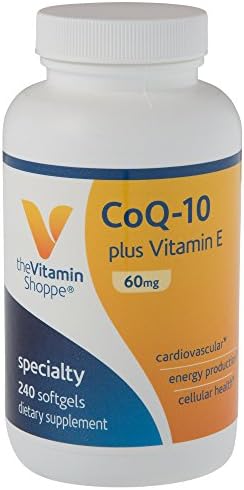 the Vitamin Shoppe CoQ-10 Plus Vitamin E - 60mg - 240 Softgels