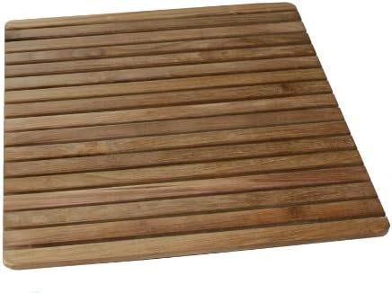 Authenteak Teak 24" Square Floor Mat - Open with Natural Finish