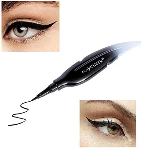 Thick Black Feather Eyeliner Liquid Liner, Natural Look, Waterproof Long Lasting Eyeliner Eyeliner Use with False Lashes, Easy to Apply