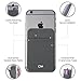 Secure RFID Blacking Lid Pocket Pouch Cell Phone Credit Card Holder 3M Stick On Wallet Case (Dark Grey)